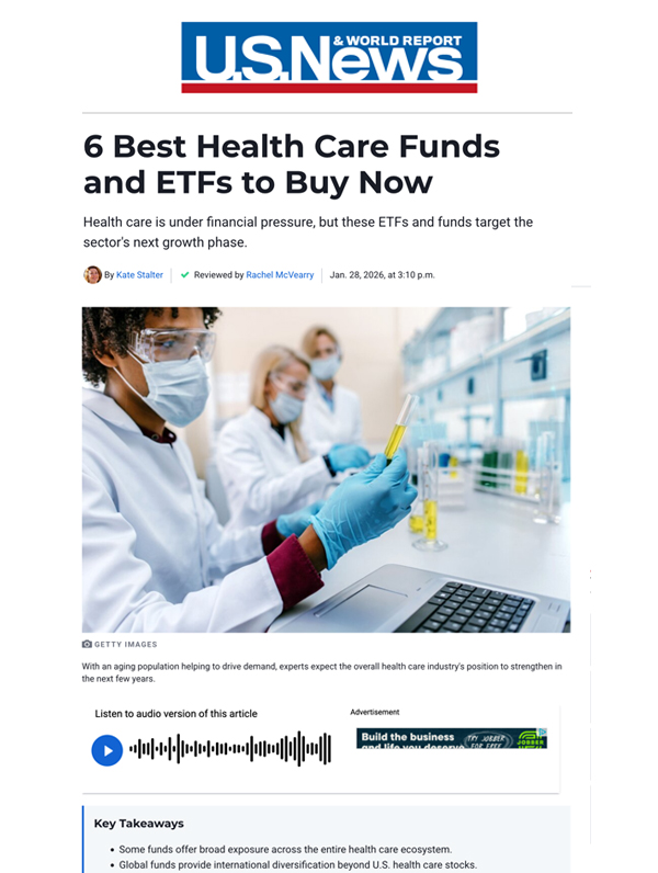 Cedar Point quoted in article about 6 Best Health Care Funds and ETFs to buy