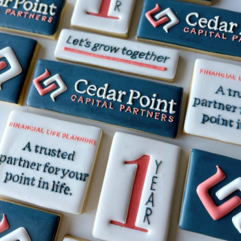 Cookies made to celebrate Cedar Point Capital Partners' 1 year anniversary