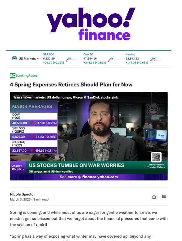 Cedar Point quoted by Yahoo! Finance on 4 spring expenses for retirees